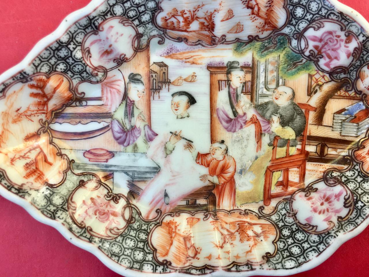 Chinese Qianlong Polychrome Spoon Tray