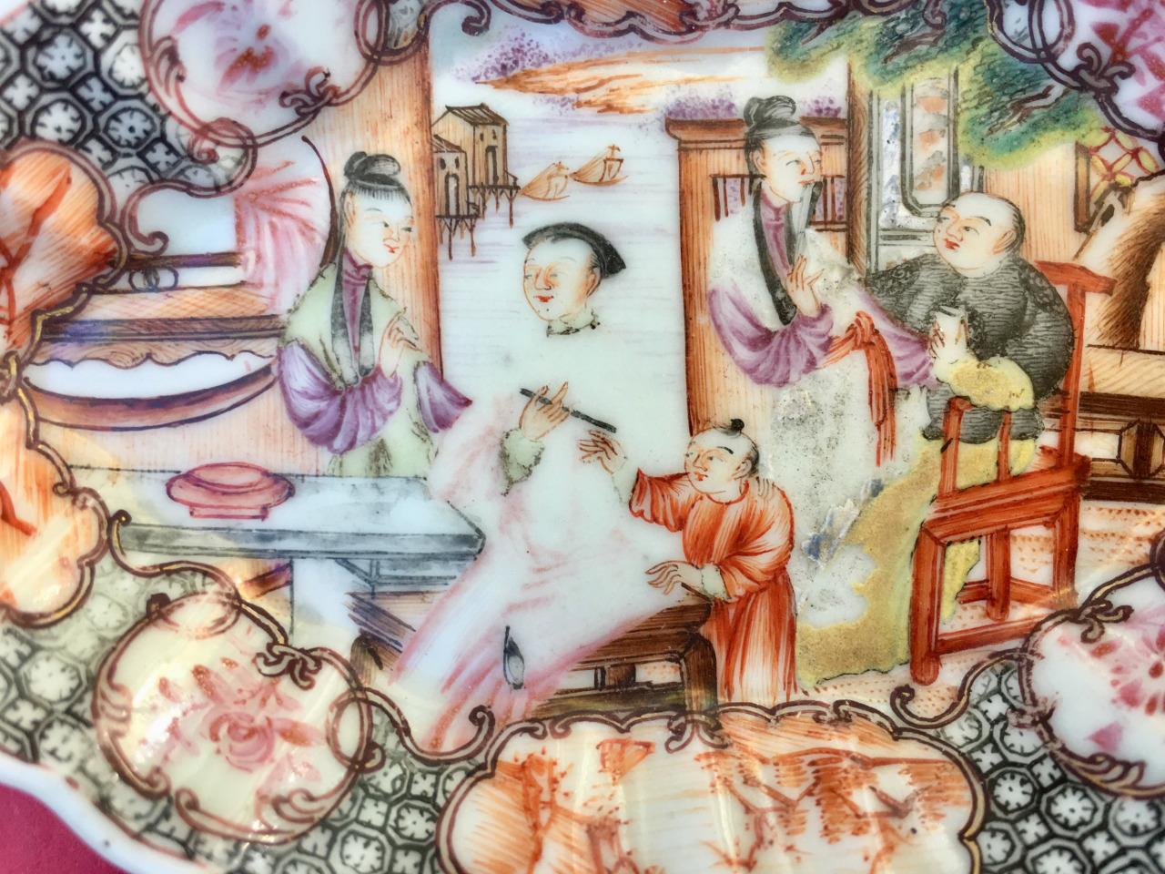 Chinese Qianlong Polychrome Spoon Tray