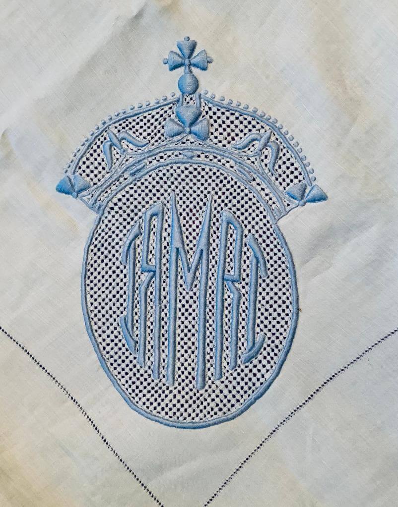 British Queen Mary Ciphered Linen Set