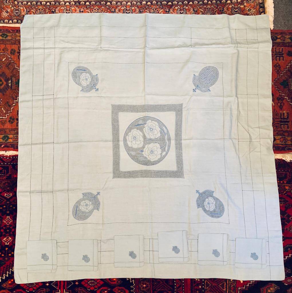 British Queen Mary Ciphered Linen Set