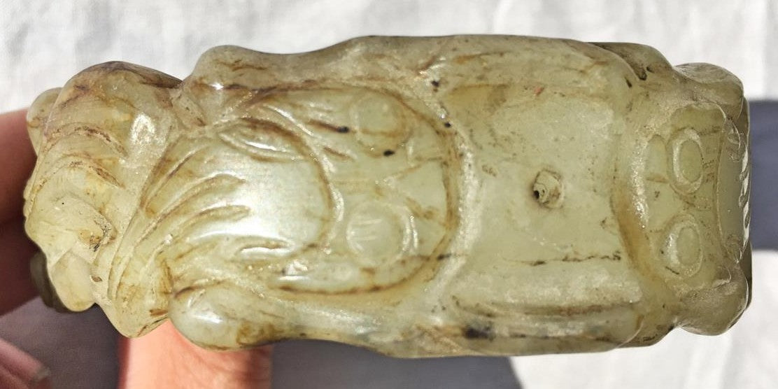 Antique Chinese Archaic Style Jade Bangle