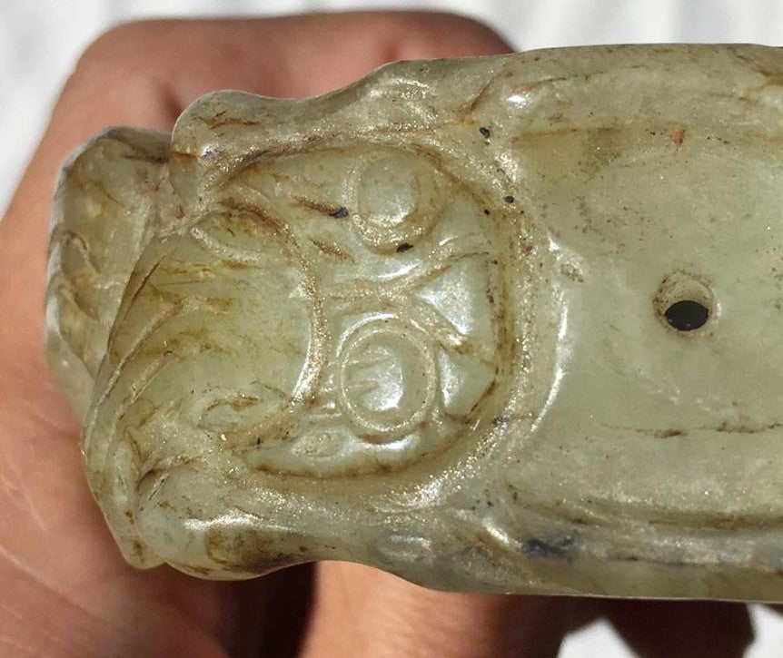 Antique Chinese Archaic Style Jade Bangle
