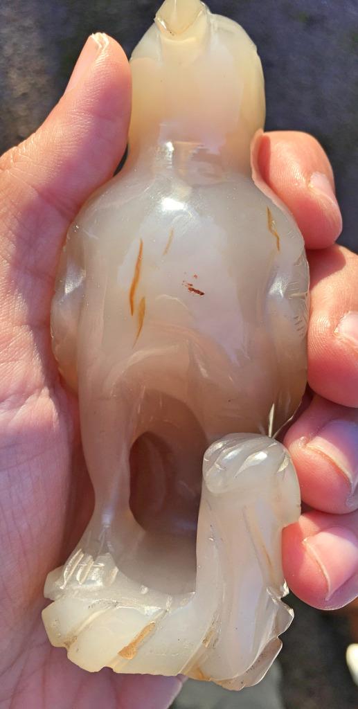 Chinese Qing Dynasty Pair of Jade Parrots