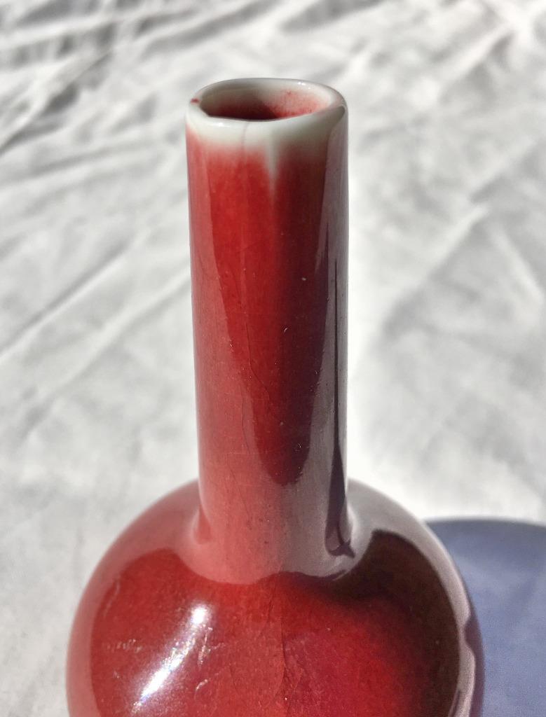 Antique Chinese Oxblood Flambé Glazed Porcelain Vase