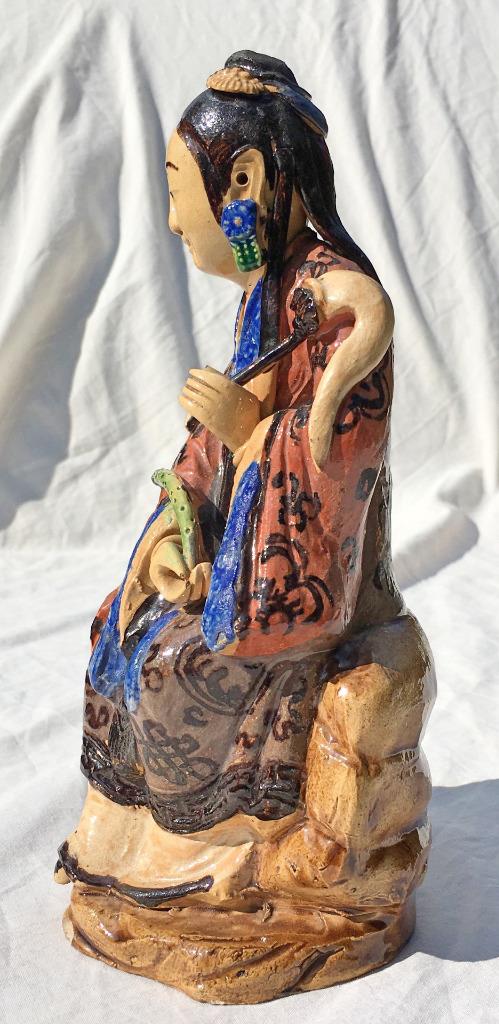 Chinese Polychrome Figure of Seated Guanyin