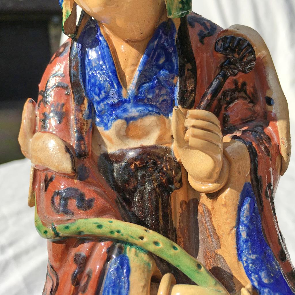 Chinese Polychrome Figure of Seated Guanyin