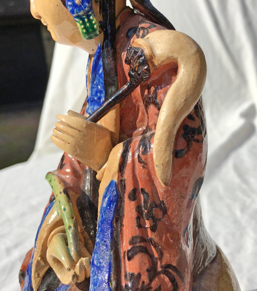 Chinese Polychrome Figure of Seated Guanyin