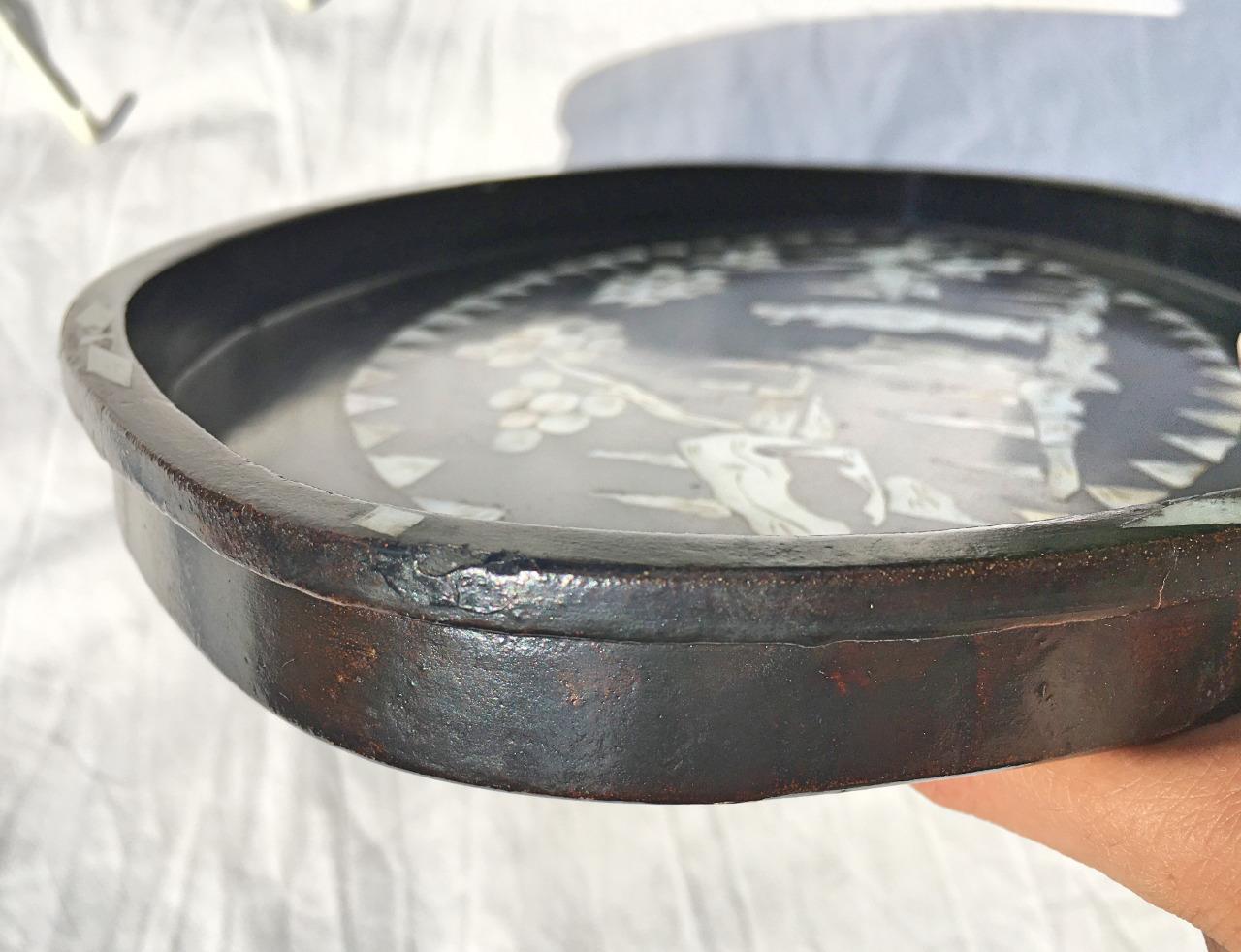 Antique Chinese Lacquer and Mother of Pearl Tray