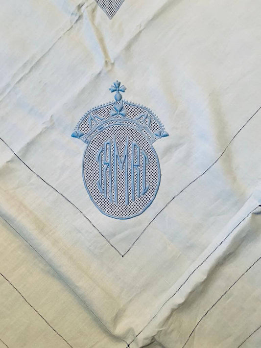 British Queen Mary Ciphered Linen Set