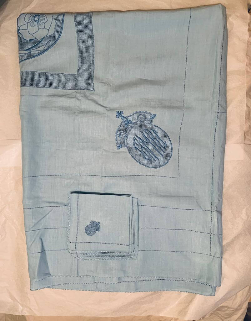 British Queen Mary Ciphered Linen Set
