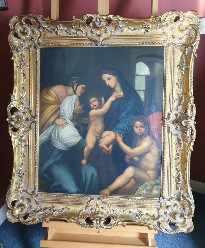 After Raphael Painting Madonna and Child with Saints