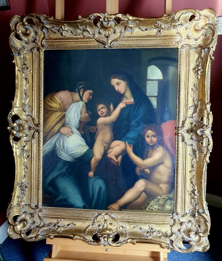 After Raphael Painting Madonna and Child with Saints