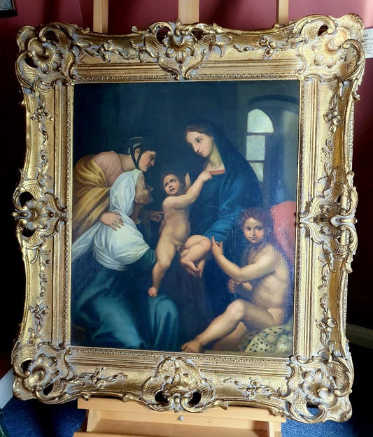 After Raphael Painting Madonna and Child with Saints