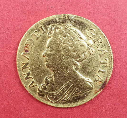 Queen Anne Gold Guinea, 1708