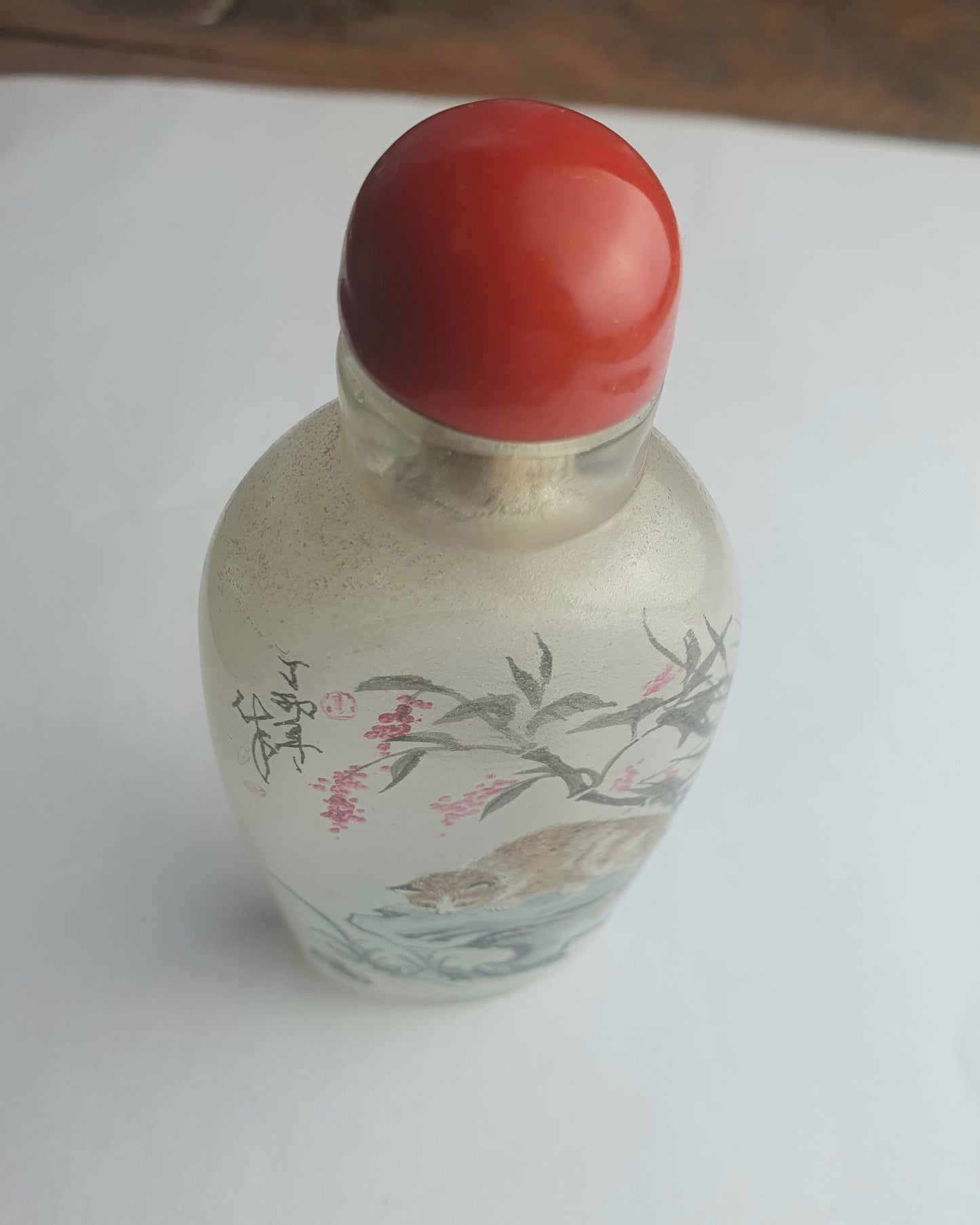 Signed Antique Chinese Snuff Bottle - Cats and Rabbits