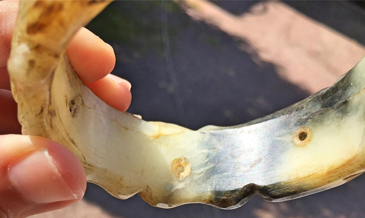 Antique Chinese Archaic Style Jade Bangle