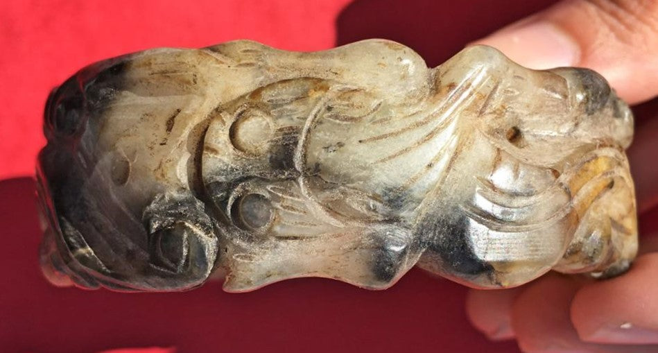 Antique Chinese Archaic Style Jade Bangle