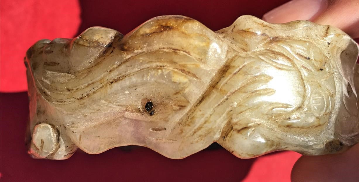 Antique Chinese Archaic Style Jade Bangle