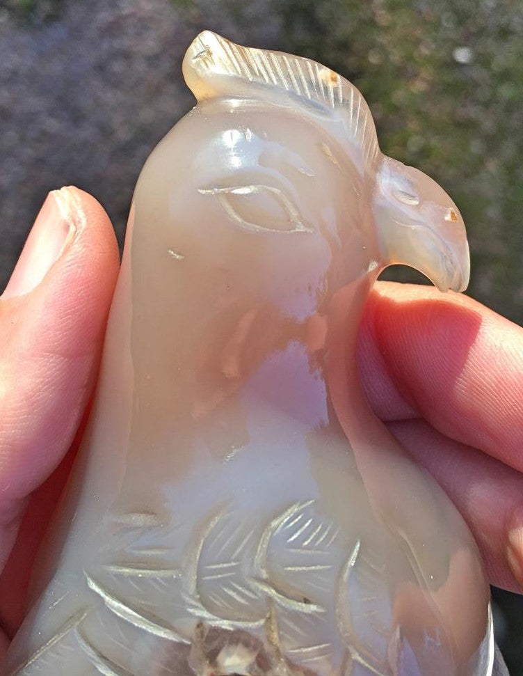 Chinese Qing Dynasty Pair of Jade Parrots