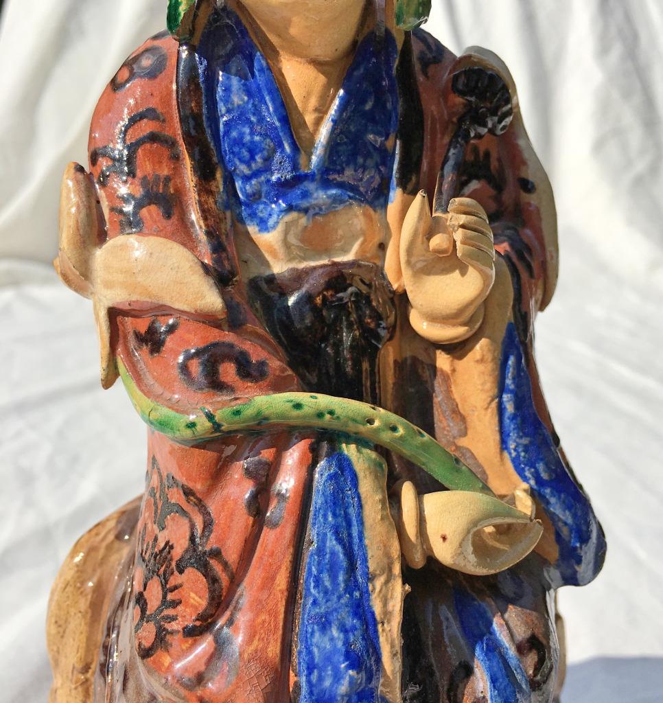 Chinese Polychrome Figure of Seated Guanyin